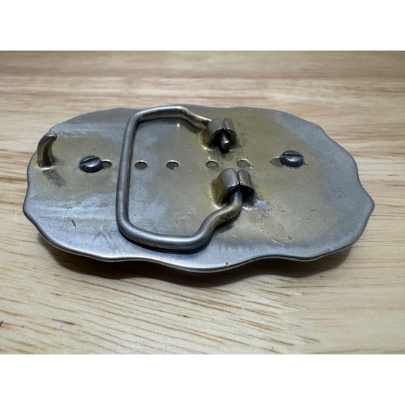 Vintage Native American Style Metal Belt Buckle Inlaid Design - Picture 14 of 16